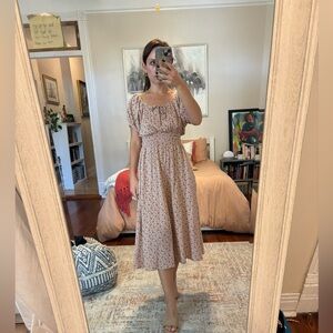 100% cotton midi dress